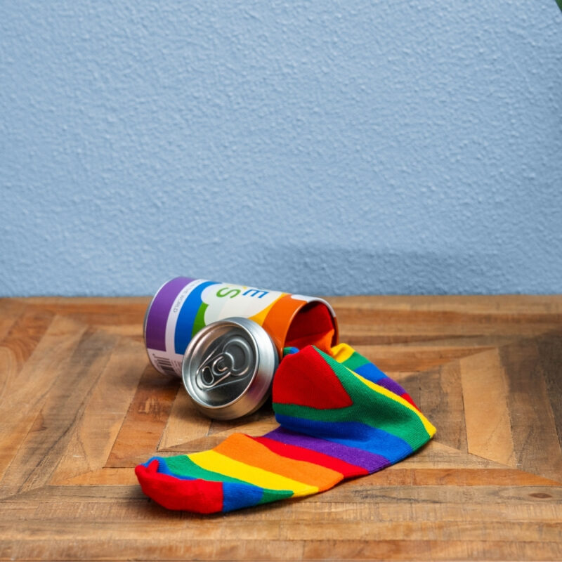 Pridesokken in blik